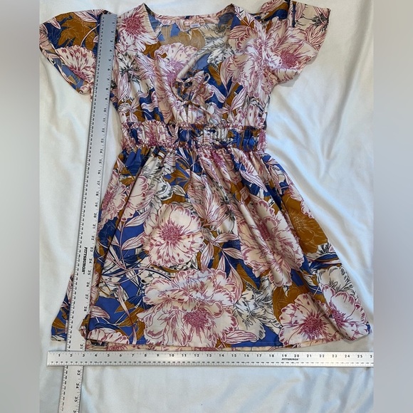 Band of the Free Multicolored Puff Sleeve Lace Up Chest Dress Size M - Picture 10 of 10